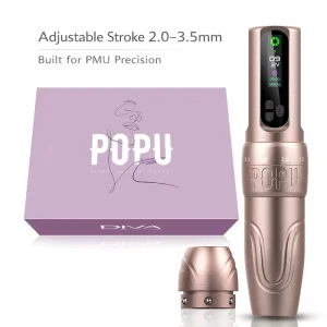 Wireless PMU Tattoo Machine Coreless Motor Adjustable Stroke 2.0-3.5mm OLED Screen Rechargeable Permanent Makeup Pen