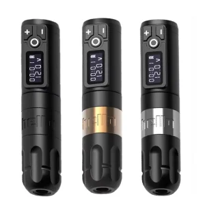 Wireless Permanent Stainless Steel Tattoo Machine Kit with Powerful Coreless Motor 1800mAh Battery 3.5mm Stroke Lightest Design