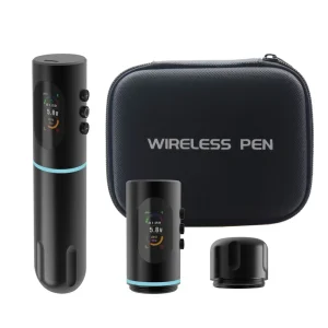 Wireless Permanent Tattoo Machine Dual Battery Charging Stainless Steel Tattoo Pen Linework Shading All-In-One