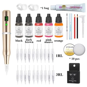 Wireless Portable Permanent Makeup Microblading Eyebrow Lip Pigment Kit Tattoo Starter Kits