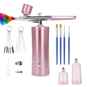 Wireless Rechargeable Airbrush Kit for Beauty Makeup Nail Art Facial Oxygen Injection