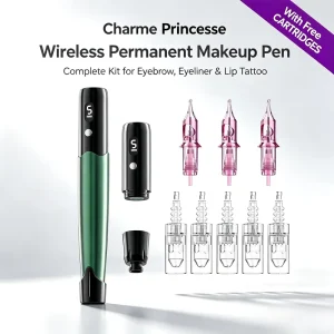 Wireless Rechargeable Rotary Tattoo Permanent Makeup Pen Machine Kit With 8pcs Needles Supply for Eyebrow Eyeliner Lip