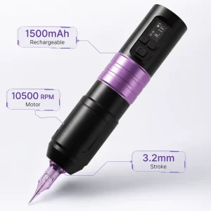 Wireless Rotary Tattoo Machine Pen Portable Electric Tattooing Gun High Capacity Powerful Motor for Professional Artists