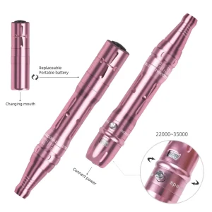 Wireless Rotary Tattoo Pen Machine Kit Rechargeable and Replace Battery Electric Gun Type for Permanent
