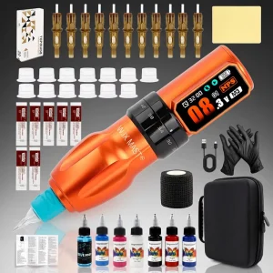 Wireless Stainless Steel Tattoo Pen Kit for Body & Eyebrow Microblading Professional Portable Permanent Makeup Tool