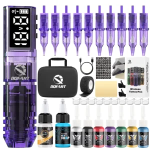 Wireless Tattoo Kit Featuring Large Color-screen Tattoo Machine Cordless Tattoo Pen Outlining Shading