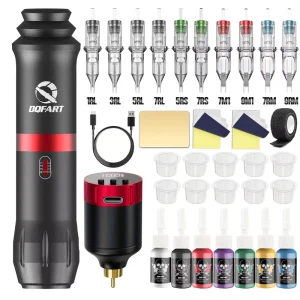 Wireless Tattoo Kit Tattoo Pen Set Rocket V6 Mini Tattoo Machine with Power Supply LED Display