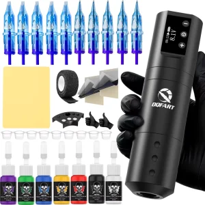 Wireless Tattoo Kit WTK-302K Aluminum Alloy Body LED Digital Display 1500 MAh Battery Tattooing Tool