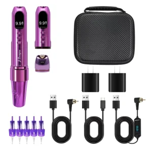 Wireless Tattoo Kit for Professional Artists Nano Brows Lip Blush Permanent Makeup Machine Set Compatible with U Needles