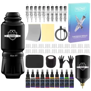 Wireless Tattoo Machine Kit Power Supply Eyebrow Tattoo Gun Ink Cartridge Permanent Makeup Pen for Eyebrow Tattooing