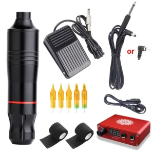 Wireless Tattoo Machine Kit Rotary Pen Type Beginners Set Complete Professional Tattoo Kits