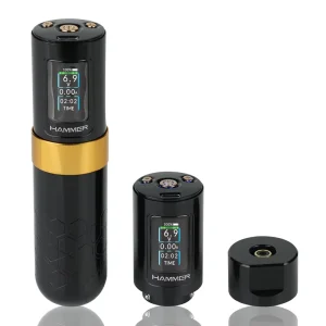 Wireless Tattoo Machine Kit With 1500mAh 2 Batteries Brushless Motor TFT Screen Digital Rotary Tattoo Pen