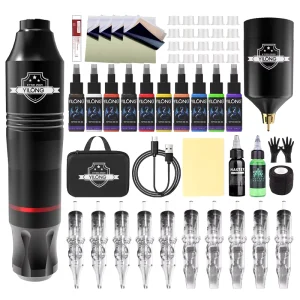 Wireless Tattoo Machine Kit With Needles and Gloves for Artists