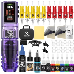 Wireless Tattoo Machine Kit for Beginners Including Tattoo Needle Cartridges Tattoo Ink and Accessories