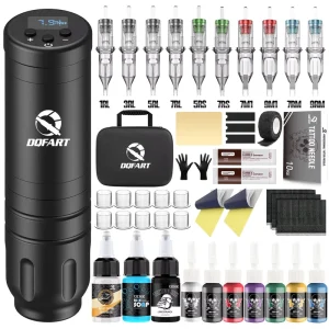 Wireless Tattoo Machine Kit with LED Display Type-C Charging 1500 MAh All-in-One Tattoo Pen Set