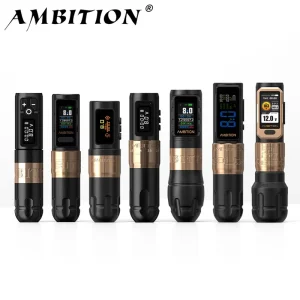 Wireless Tattoo Machine Pen Adjustable Straight Rod Double Bearing High Torque Multifunctional Battery