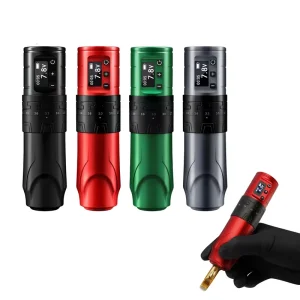 Wireless Tattoo Machine Rotary Pen 1500mAh Battery Powerful Coreless Motor 2.4-4.2mm Adjustable Stroke for PMU & SMP Tattoo Art