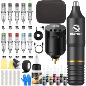 Wireless Tattoo Machine Set Battery Power-cut Stippling All-in-one Unit Wtk-125k Tattoo Kit