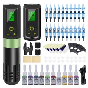 Wireless Tattoo Machine Set for Professional Artist Body Art Complete Tattoo Kits