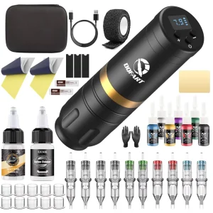 Wireless Tattoo Pen Kit T1 (Model WTK-127) Tattoo Machine Beginners Tattoo Tool LED Display
