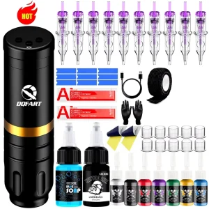 Wireless Tattoo Pen Kit with Ink and Needle Battery-Powered Beginner Tattoo Tool