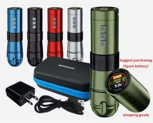 Wireless Tattoo Pen Machine Kit 12V 4.0mm Stroke 11000RPM Swiss Motor Rotary Gun Chargeable for Art Body Tattooing