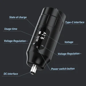 Wireless Tattoo Power Supply Gen 2 OLED Display RCA Rotary Machines Permanent Makeup Accessories Commercial Use