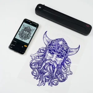Wireless Tattoo Printer Come with 10pcs Paper Bluetooth Portable Size Adjustable Thermal Copier