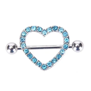 Woman Fashion Fancy Gems Jewelled Heart Shaped Nipple Piercing Rings Sexy Nipple Piercing Jewelry Rings