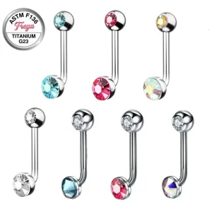 Women Body Jewelry Titanium L Shaped With Zircon Christina Venus VCH Genital Piercing Hypoallergenic Daily Decoration