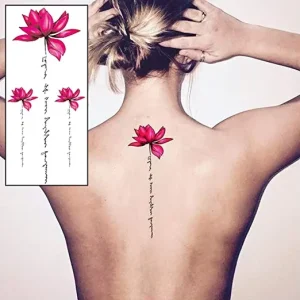 Women Eco-Friendly Temporary Tattoo Sticker Customizable Flower Design