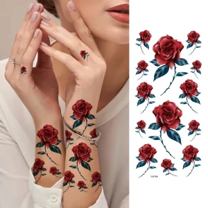 Women Eco-Friendly Water-Resistant Temporary Tattoo Sticker Small Flower Lasts 3-5 Days