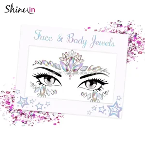 Women Eye Jewelry Sticker Self Adhesive Face Gem Mask Tattoo Jewels