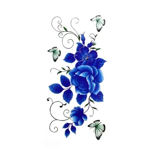 Women Transparent Sexy Waterproof Eco friendly Colored Temporary Rose Flower Tattoo Sticker for Body Art