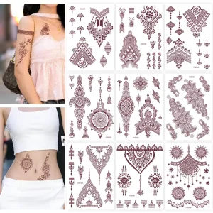 Women and Girls’ Sexy Full Hand Finger Temporary Body Art Mehndi Design Henna Tattoo Sticker