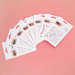 Women’s DIY Nail Makeup Accessories Cartoon Sticker Rhinestones Face Jewels 3mm-6mm Rave Festival Eye Gems for Costume Stick-On