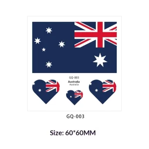 World Flag Waterproof Tattoo Stickers Eco-friendly Face Stickers Water Transfer Custom Logo