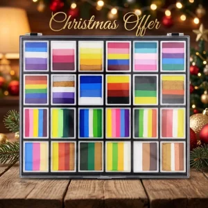 World Football Cup National Flag Water Activated Professional Split Cake Palette Brushes Stencils Cream Body Face Paint Kit