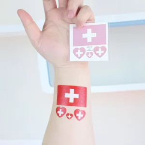 World Football Rectangle Tattoo Stickers Custom Cartoon Waterproof UV Printed 6x6cm Kraft Paper DIY Decorations Fans