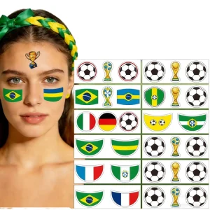 World Soccer Cup Fan Accessories Merchandise Souvenir Club Party Kids Cartoon Eco friendly PVC Waterproof Gloss Decoration