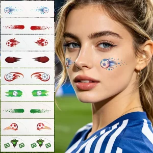 World Soccer Cup Soccer Fan Cheering Sexy Waterproof Non Toxic Paper Face & Body Temporary Tattoo Stickers Party