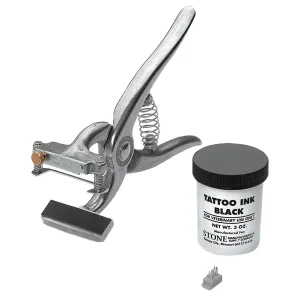 Wqxm Metal Veterinary Equipment for Pig Animal Tracking with Laser Coding Tattoo Pliers & Forceps