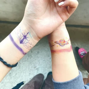 Wrist Tattoo Sticker Delicate and Sexy Collarbone Planet Tattoo High End Ins Style Ankle Tattoo Arm Decal Stickers