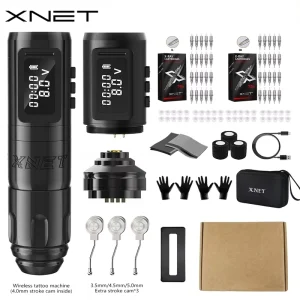 XNET Claws 1800mAh Professional Brushless Motor 3.5 4.0 4.5 5.0mm Stroke Wireless Tattoo Pen Machine Full Kit Set for Body Art