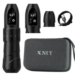 XNET F2 2400mAh Powerful Motor 2.0-4.2mm Adjustable Stroke Wireless Tattoo Pen Machine Professional Tattoo Gun with Dual Battery