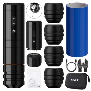 XNET Ninja Nova Brushless Motor 3.5mm 4.0mm Stroke Professional Wireless Tattoo Pen Gun Machine with Double Battery for Body Art