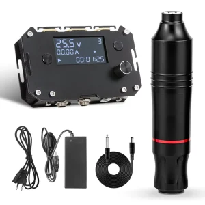 XNET Robert 3.5mm Stroke Rotary Tattoo Pen Machine Kit with LCD Digital Display Tattoo Power Supply