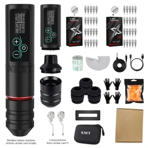 XNET VANE 2400mAh 3.5mm 4mm 4.5mm Professional Brushless Motor Wireless Tattoo Pen Machine Complete Full Set Kit for Body Art
