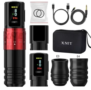 XNET Vipera 2.4 4.2mm Adjustable Stroke Professional Tattoo Gun Wireless Tattoo Machine Pen with Dual Battery for Body Art