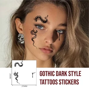 Y2K Aesthetic Cyberpunk Tattoo Stickers Original Design Thorn Butterfly Fake Tattoos for Men Women Streetwear